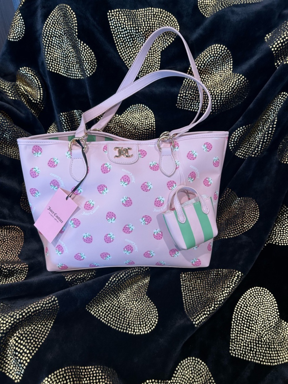 Juicy Couture Pink Strawberry Print Tote - Picture 8 of 9